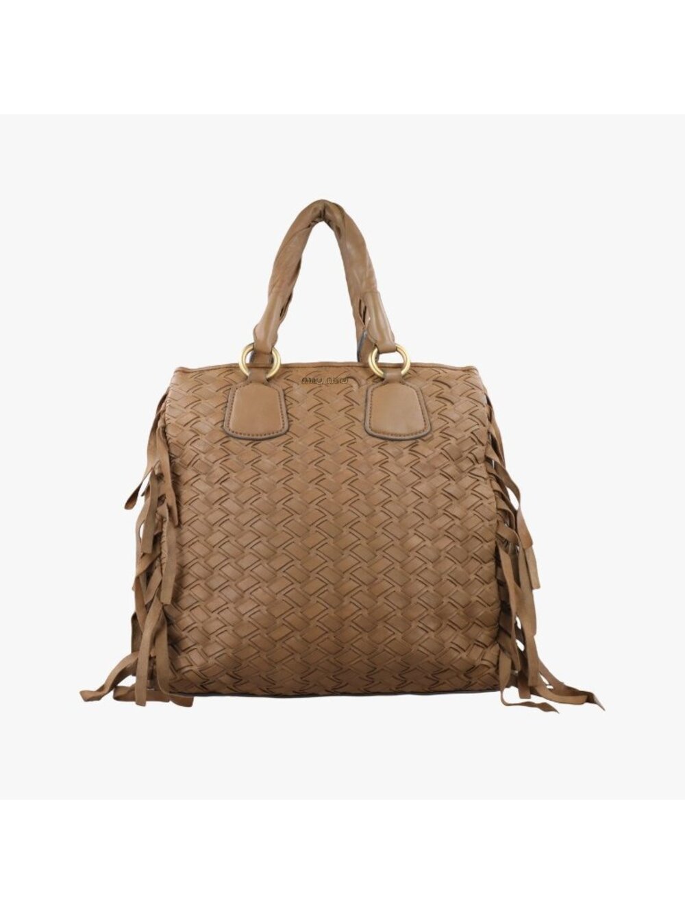 Miu Miu Intrecciato Brown Leather